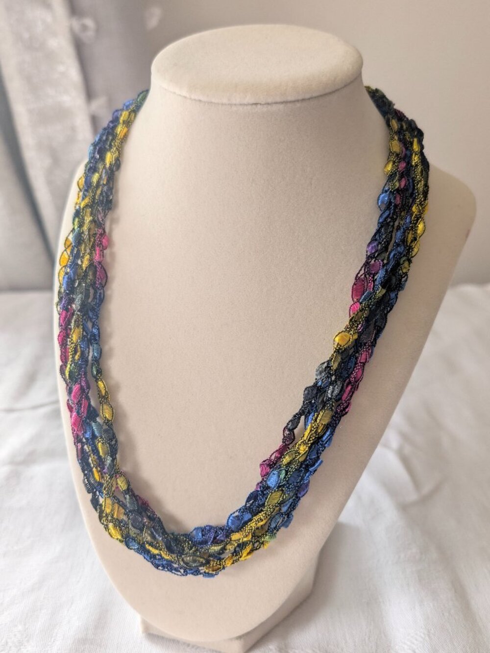Hand Crochet Necklace Multiple Strand